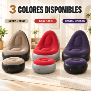 Sofá inflable reclinable con reposapiés