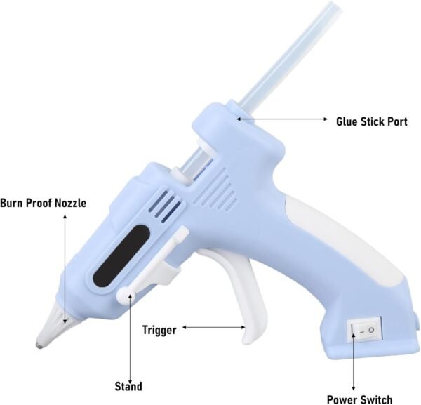 Pistola de Pegamento Inalámbrica Recargable para Manualidades - Imagen 13