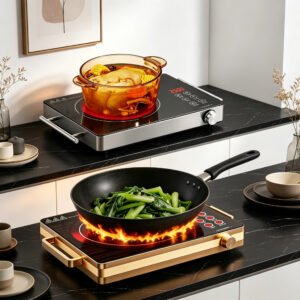 Placa vitrocerámica portátil, cocina eléctrica de 2200W