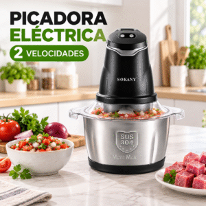 Picadora de acero inoxidable con 2 velocidades