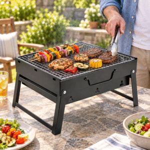 Barbacoa portátil de carbón plegable