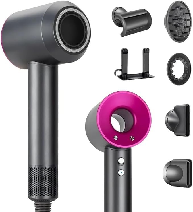 Secador Iónico Profesional 1600W | Motor Digital 110.000 RPM | Control Inteligente de Temperatura | 5 en 1 con Accesorios Magnéticos