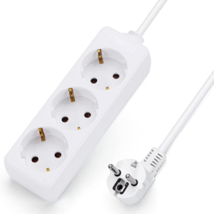 Regleta Alargadora Don Feliz 3 Tomas Schuko sin Interruptor | 16A 250V 3680W | Cable 3G1,5 mm² | Longitud 1,5 m / 3 m / 5 m | Color Blanco