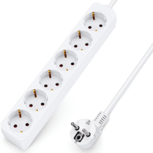 Regleta Alargadora Don Feliz 6Tomas Schuko sin Interruptor | 16A 250V 3680W | Cable 3G1,5 mm² | Longitud 1,5 m / 3 m / 5 m | Color Blanco