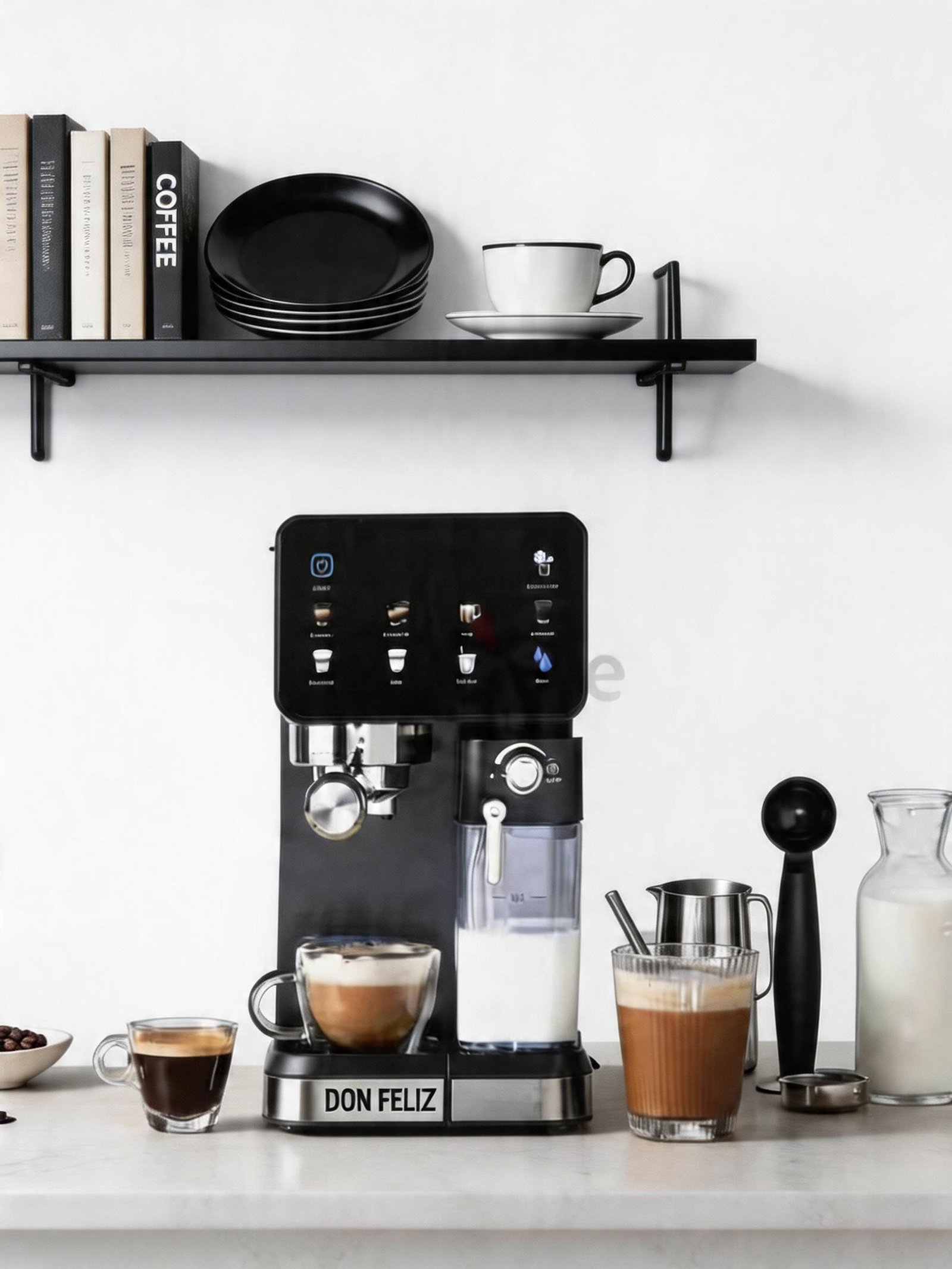 Cafetera espresso 20 bares con leche automática