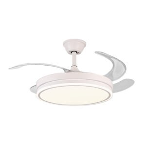 Ventilador de Techo 42 Pulgadas para Dormitorios y Techos Bajos – Motor DC Bajo Consumo y LED con 3 Tonos de Luz