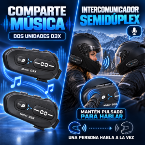 Intercomunicador inalámbrico para casco de moto