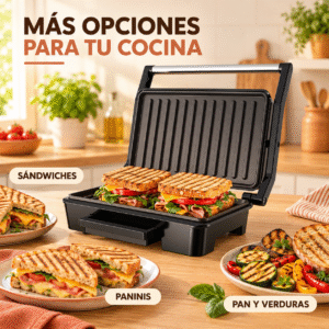Parrilla eléctrica para sándwiches y paninis