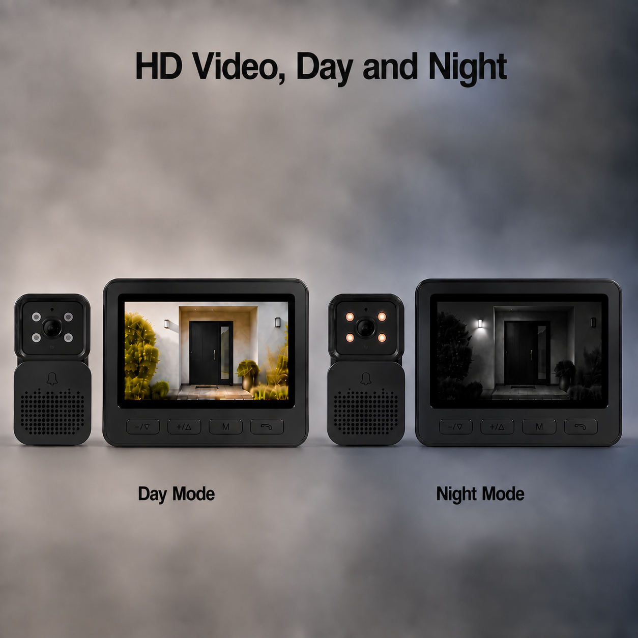 Timbre Inalámbrico con Vídeo 2.4G y Pantalla Interior, Intercomunicador, Captura Automática de Fotos, Grabación con Tarjeta TF y Carga USB Type-C - Imagen 2